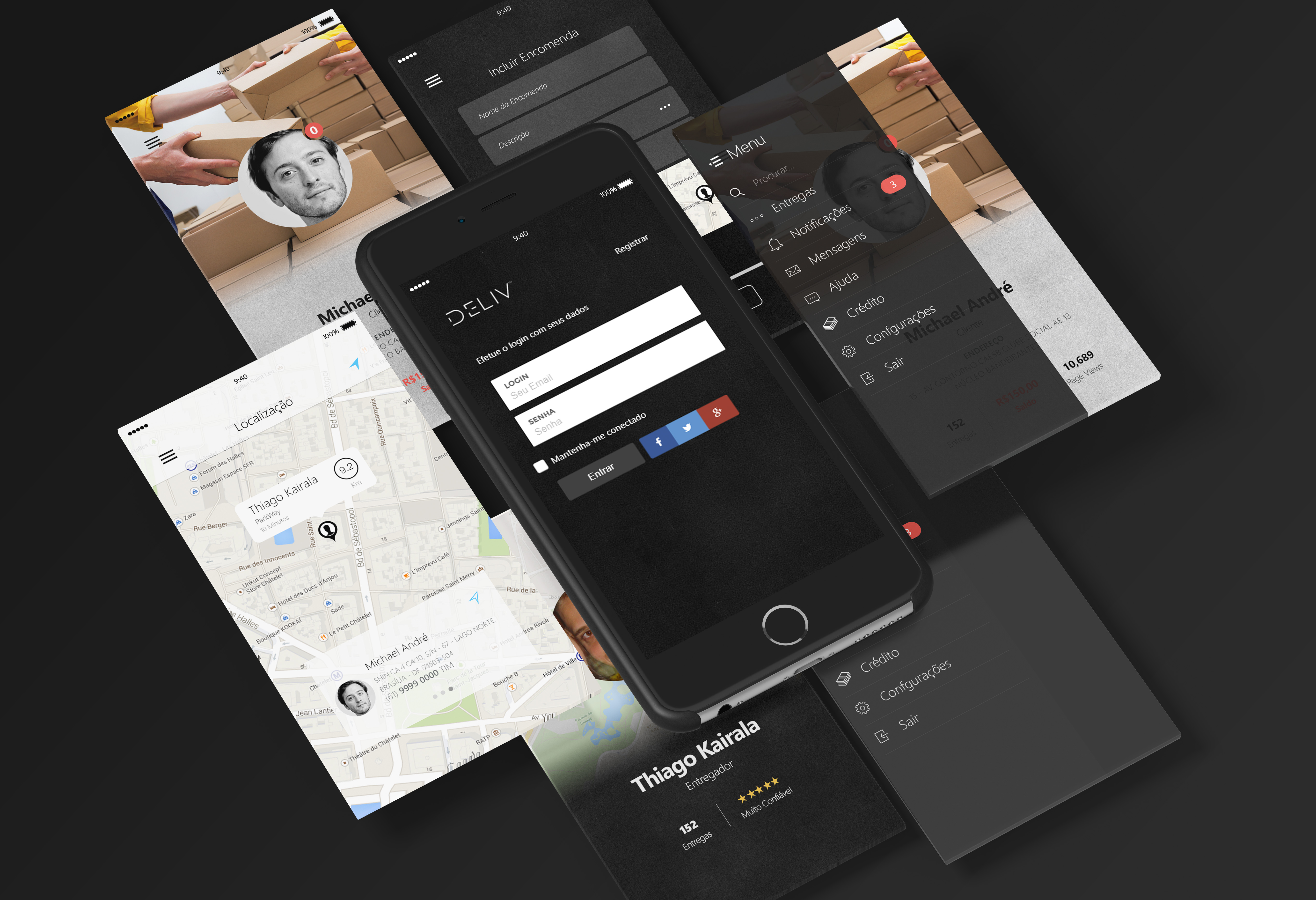 Telas de Login Simulada em Celular